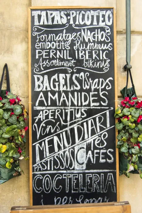 Framed Print : Traditional menu, Barcelona, Catalonia, Spain Framed Print : Traditional menu, Barcelona, Catalonia, Spain