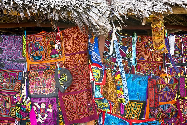 Traditional Molas. San Blas islands, Comarca Guna Yala, Panama, Central America
