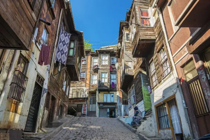 Framed Print : Traditional Ottoman timber houses in Fatih district, Istanbul, Turkey Framed Print : Traditional Ottoman timber houses in Fatih district, Istanbul, Turkey