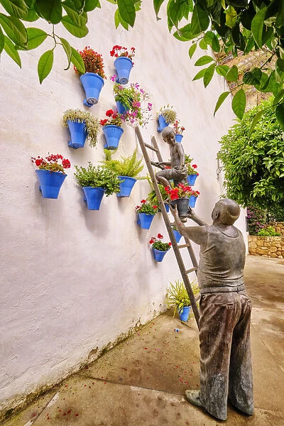 A traditional Patio of Cordoba, a courtyard full of flowers and freshness. Casa-Patio 'El Langosta'. San Basilio. Andalucia, Spain