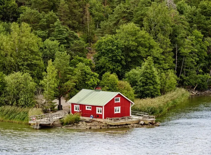 Framed Print : Traditional red house on the coast, Turku, Finland Framed Print : Traditional red house on the coast, Turku, Finland