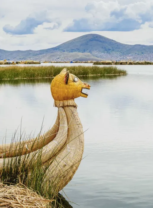 Framed Print : Traditional Reed Boat, Uros Floating Islands, Lake Titicaca, Puno Region, Peru Framed Print : Traditional Reed Boat, Uros Floating Islands, Lake Titicaca, Puno Region, Peru
