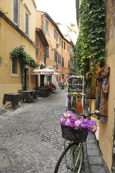 A traditional street in Rome. Italy