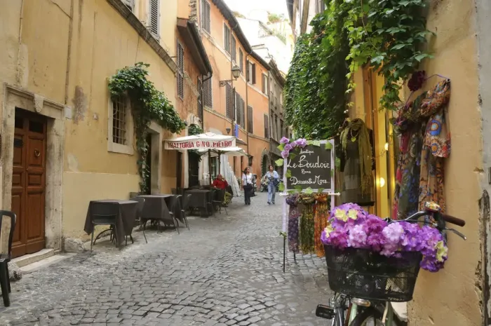 Framed Print : A traditional street in Rome. Italy
