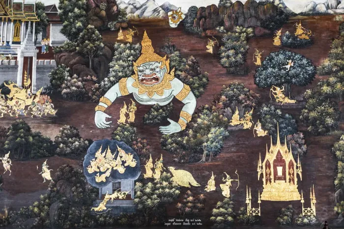 Framed Print : Traditional Thai art in the Grand Palace, Bangkok, Thailand Framed Print : Traditional Thai art in the Grand Palace, Bangkok, Thailand