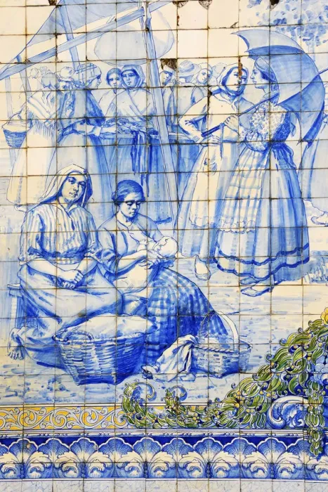 Framed Print : Traditional tiles with rural scenes in Viseu. Portugal Framed Print : Traditional tiles with rural scenes in Viseu. Portugal
