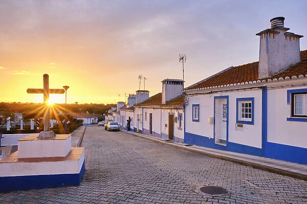 The traditional village of Santa Susana at sunset. Alentejo, Portugal