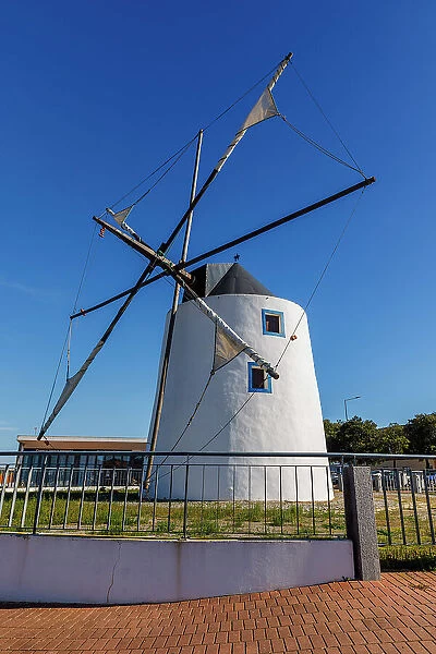 Traditional windmill near Lagos, Algarve, Portugal