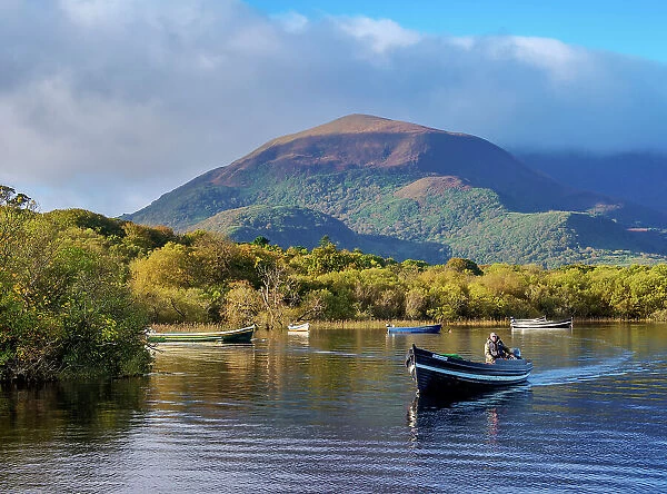 Traditional Wooden Boats at Loch Lein, Killarney National Park, County Kerry, Ireland