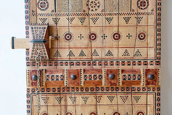 Traditional wooden door, At-Turaif World Heritage Site, Diriyah, Riyadh, Saudi Arabia