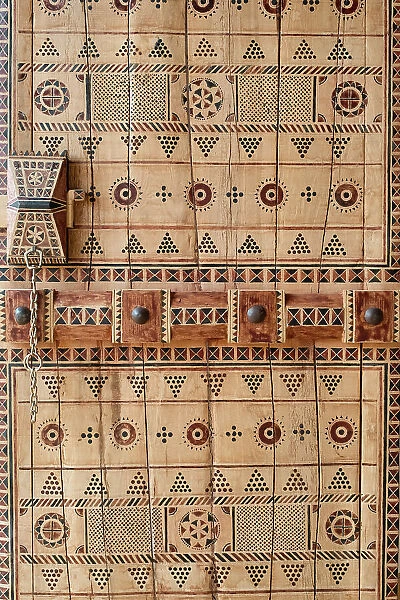 Traditional wooden door, At-Turaif World Heritage Site, Diriyah, Riyadh, Saudi Arabia