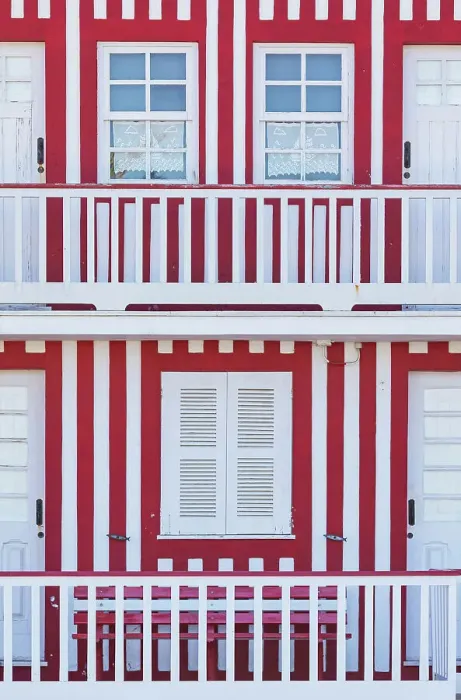 Framed Print : Traditional wooden striped house facade, Costa Nova do Prado, Aveiro, Portugal Framed Print : Traditional wooden striped house facade, Costa Nova do Prado, Aveiro, Portugal