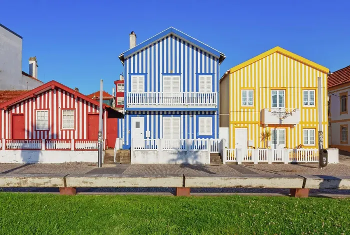Framed Print : Traditional wooden striped houses, Costa Nova do Prado, Aveiro, Portugal Framed Print : Traditional wooden striped houses, Costa Nova do Prado, Aveiro, Portugal