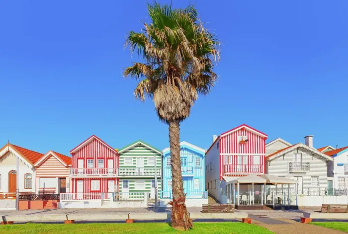Framed Print : Traditional wooden striped houses, Costa Nova do Prado, Aveiro, Portugal Framed Print : Traditional wooden striped houses, Costa Nova do Prado, Aveiro, Portugal