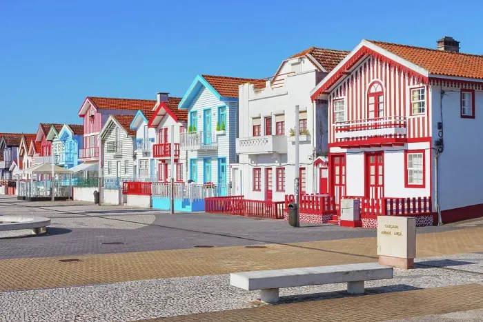 Framed Print : Traditional wooden striped houses, Costa Nova do Prado, Aveiro, Portugal Framed Print : Traditional wooden striped houses, Costa Nova do Prado, Aveiro, Portugal