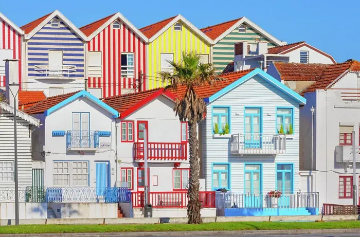 Framed Print : Traditional wooden striped houses, Costa Nova do Prado, Aveiro, Portugal Framed Print : Traditional wooden striped houses, Costa Nova do Prado, Aveiro, Portugal