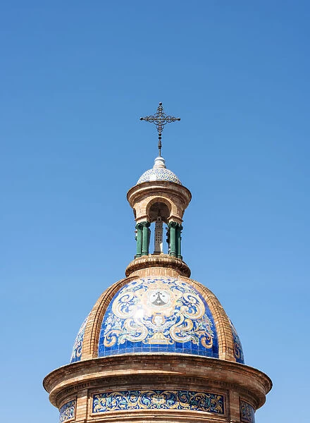 Detail of traditionally decorated rooftop, Seville, Spain