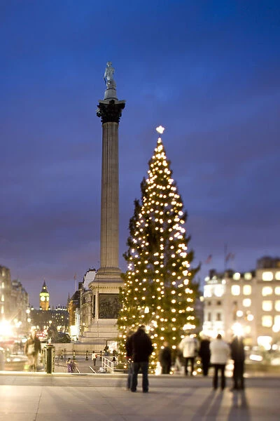 Trafalgar Square at Christmas, London, England
