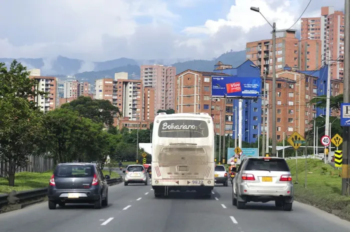 Framed Print : Traffic in Medellin, Colombia, South America Framed Print : Traffic in Medellin, Colombia, South America