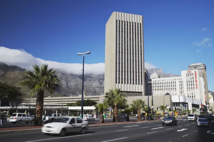 Framed Print : Traffic passing along Adderley Street, City Bowl, Cape Town, Western Cape, South Africa Framed Print : Traffic passing along Adderley Street, City Bowl, Cape Town, Western Cape, South Africa