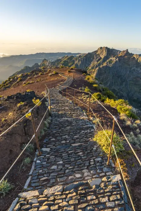 Framed Print : The trail from the top of Pico Ruivo with Pico do Areeiro in the background Framed Print : The trail from the top of Pico Ruivo with Pico do Areeiro in the background