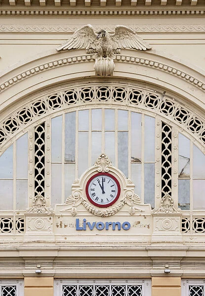 Train Station, detailed view, Livorno, Tuscany, Italy