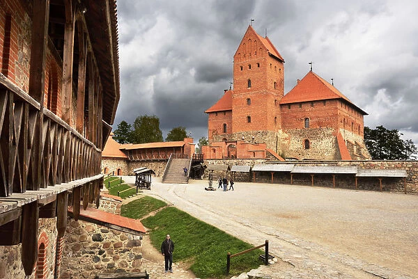 Trakai Island Castle on Lake Galve, the old capital of the Grand Duchy of Lithuania