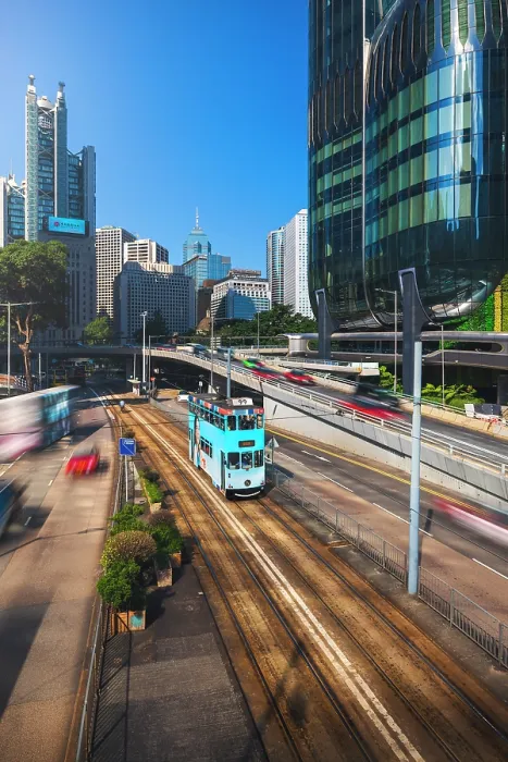 Framed Print : A tram in Central, Hong Kong island, Hong Kong, China Framed Print : A tram in Central, Hong Kong island, Hong Kong, China