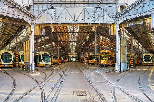 Tram depot, Milan, Lombardy, Italy