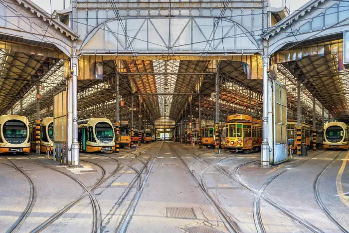 Framed Print : Tram depot, Milan, Lombardy, Italy Framed Print : Tram depot, Milan, Lombardy, Italy
