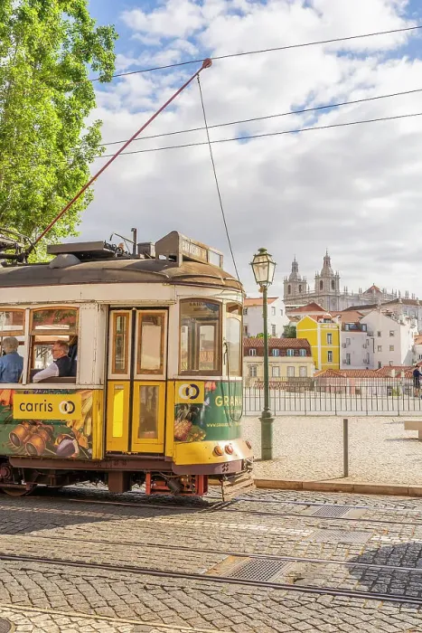 Framed Print : Tram in Lisbon, Portugal, Europe Framed Print : Tram in Lisbon, Portugal, Europe