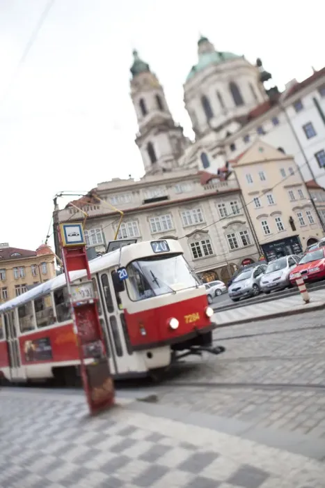 Framed Print : Tram, Mala Strana, Prague, Czech Republic