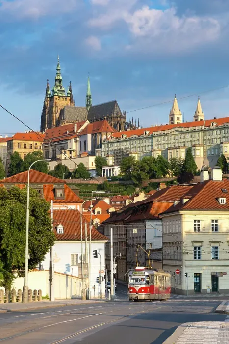 Framed Print : Tram, Prague Castle & St. Vitus Cathedral, Prague, Czech Republic Framed Print : Tram, Prague Castle & St. Vitus Cathedral, Prague, Czech Republic