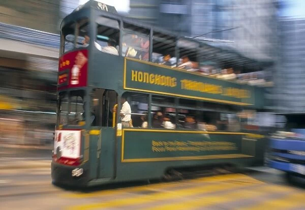 Tram, Wan Chai, Hong Kong Island, Hong Kong, China