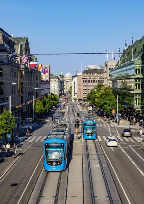Framed Print : Trams at Hamngatan Street, elevated view, Stockholm, Stockholm County, Sweden Framed Print : Trams at Hamngatan Street, elevated view, Stockholm, Stockholm County, Sweden