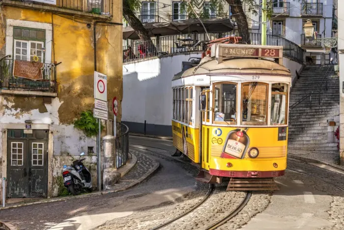 Framed Print : Tramway, Alfama district, Lisbon, Portugal Framed Print : Tramway, Alfama district, Lisbon, Portugal