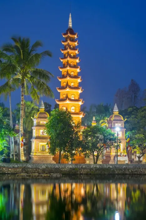 Framed Print : Tran Quoc Pagoda at night, Hanoi, Vietnam Framed Print : Tran Quoc Pagoda at night, Hanoi, Vietnam