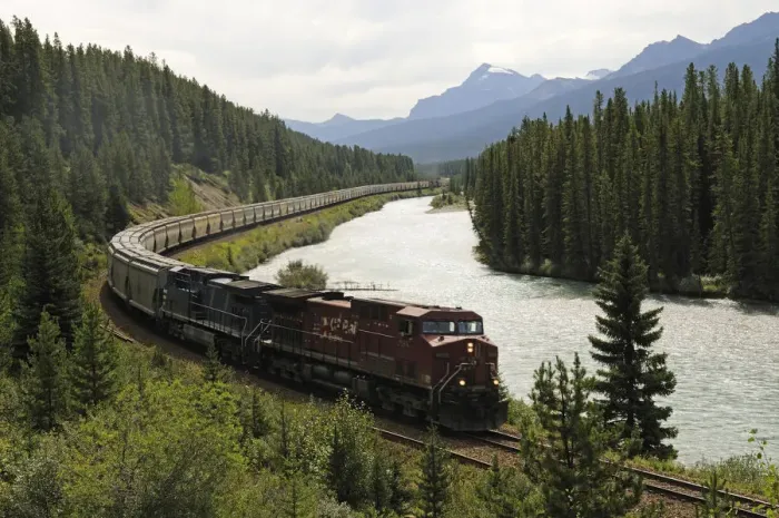 Framed Print : Trans Canada Railroad, Banff National park, Alberta, Canada Framed Print : Trans Canada Railroad, Banff National park, Alberta, Canada