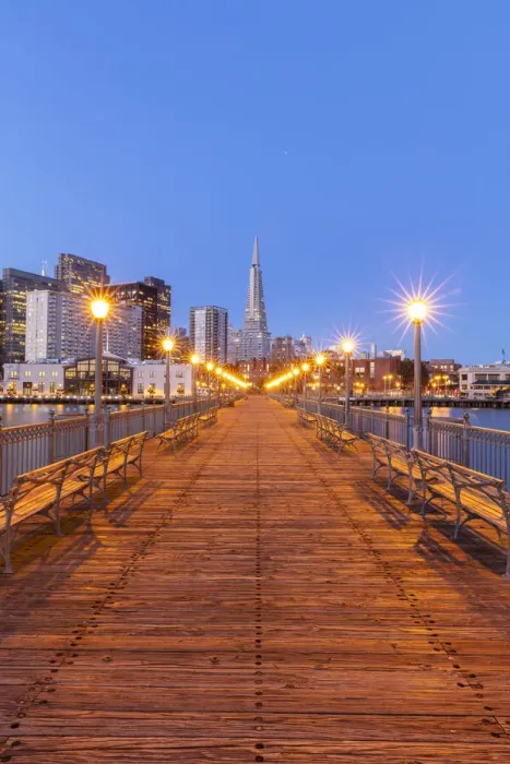 Framed Print : Transamerica Pyramid and pier, San Francisco, California, USA