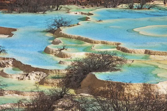 Framed Print : Travertine terrace in HuangLong - China, Sichuan, Huanglong, Multicoloured Pond Framed Print : Travertine terrace in HuangLong - China, Sichuan, Huanglong, Multicoloured Pond