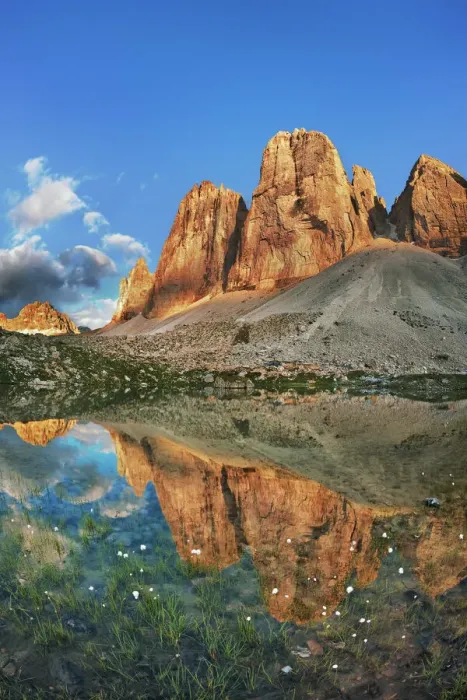Framed Print : Tre Cime - Italy, Veneto, Belluno, Sexten Dolomites, Tre Cime, Rienz Ursprung - Alps