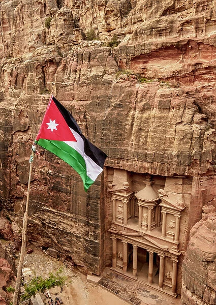 The Treasury, Al-Khazneh, elevated view, Petra, Ma an Governorate, Jordan