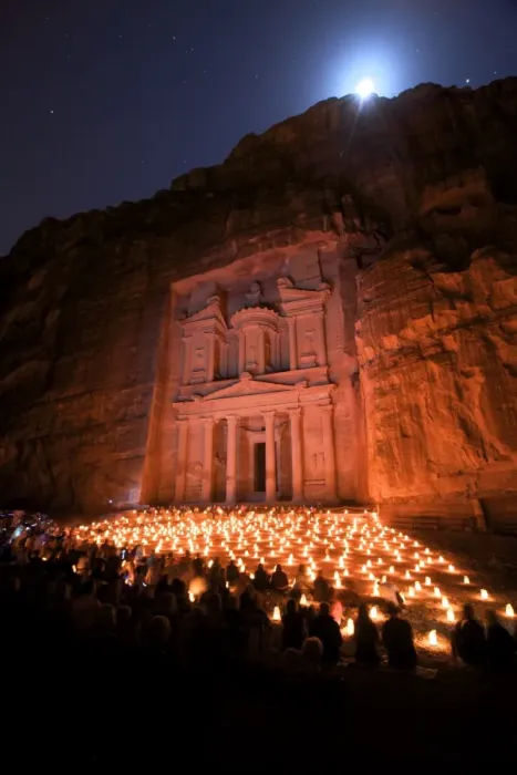 Framed Print : Treasury Lit By Candles At Night, Petra, Jordan, Middle East Framed Print : Treasury Lit By Candles At Night, Petra, Jordan, Middle East
