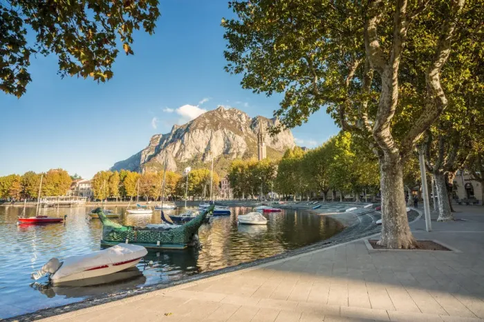 Framed Print : Tree-lined lakefront of Lecco, Lecco, Lombardy Framed Print : Tree-lined lakefront of Lecco, Lecco, Lombardy