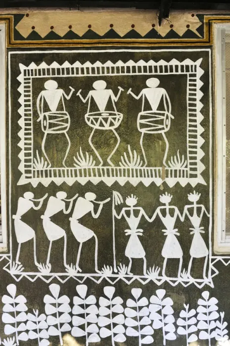 Framed Print : Tribal paintings on the walls. Sundarbans National Park, Tiger Reserve. West Bengal Framed Print : Tribal paintings on the walls. Sundarbans National Park, Tiger Reserve. West Bengal