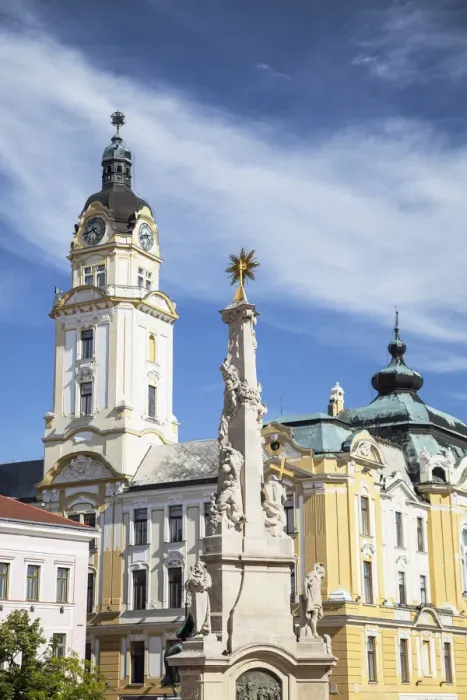 Framed Print : Trinity Column and Town Hall in Szechenyi Square, Pecs, Southern Transdanubia, Hungary Framed Print : Trinity Column and Town Hall in Szechenyi Square, Pecs, Southern Transdanubia, Hungary