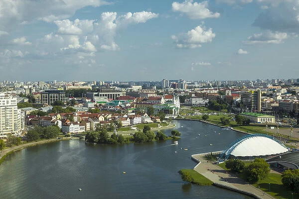 Trinity Suburb & Central Minsk along the Svishlach river, Belarus
