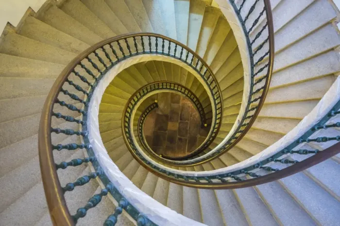 Framed Print : Triple spiral staircase of floating stairs, Convent of Santo Domingo de Bonaval Framed Print : Triple spiral staircase of floating stairs, Convent of Santo Domingo de Bonaval