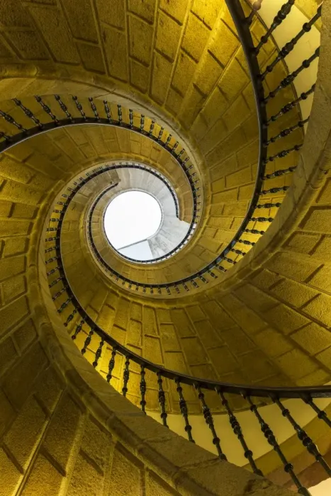 Framed Print : Triple spiral staircase of floating stairs Framed Print : Triple spiral staircase of floating stairs