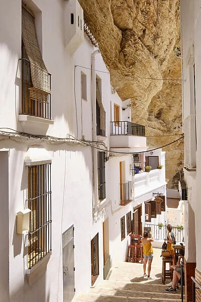 Troglodyte cave dwellings at the narrow streets of Setenil de las Bodegas, Andalucia. Spain